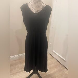 Soma Black Rayon Spandex V Neck Dress with Pockets Size Small